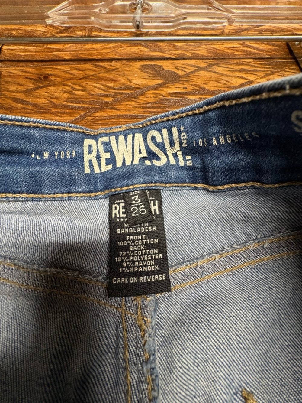Rewash Super High Rise Vintage Reunion Blue Distressed Denim Jean Shorts Size 26 - Picture 9 of 11